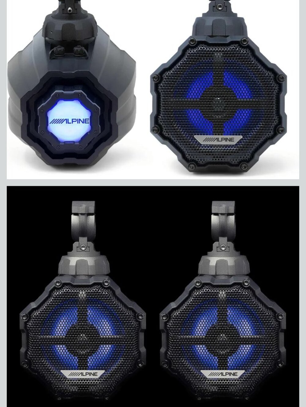 Alpine Cage-Mounted Universal Coaxial RGB LED Speaker Pods